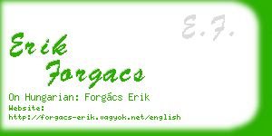 erik forgacs business card